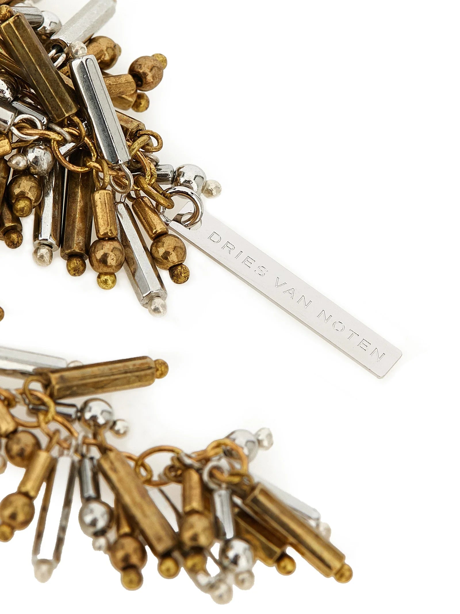Dries Van Noten Gold Marabou Necklace - One Size