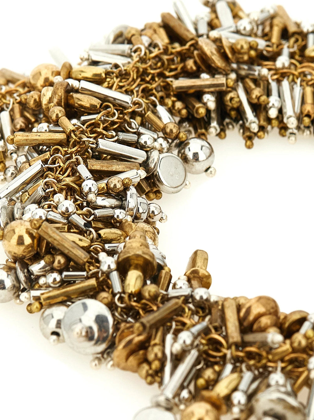 Dries Van Noten Gold Marabou Necklace - One Size