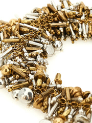 Dries Van Noten Gold Marabou Necklace - One Size
