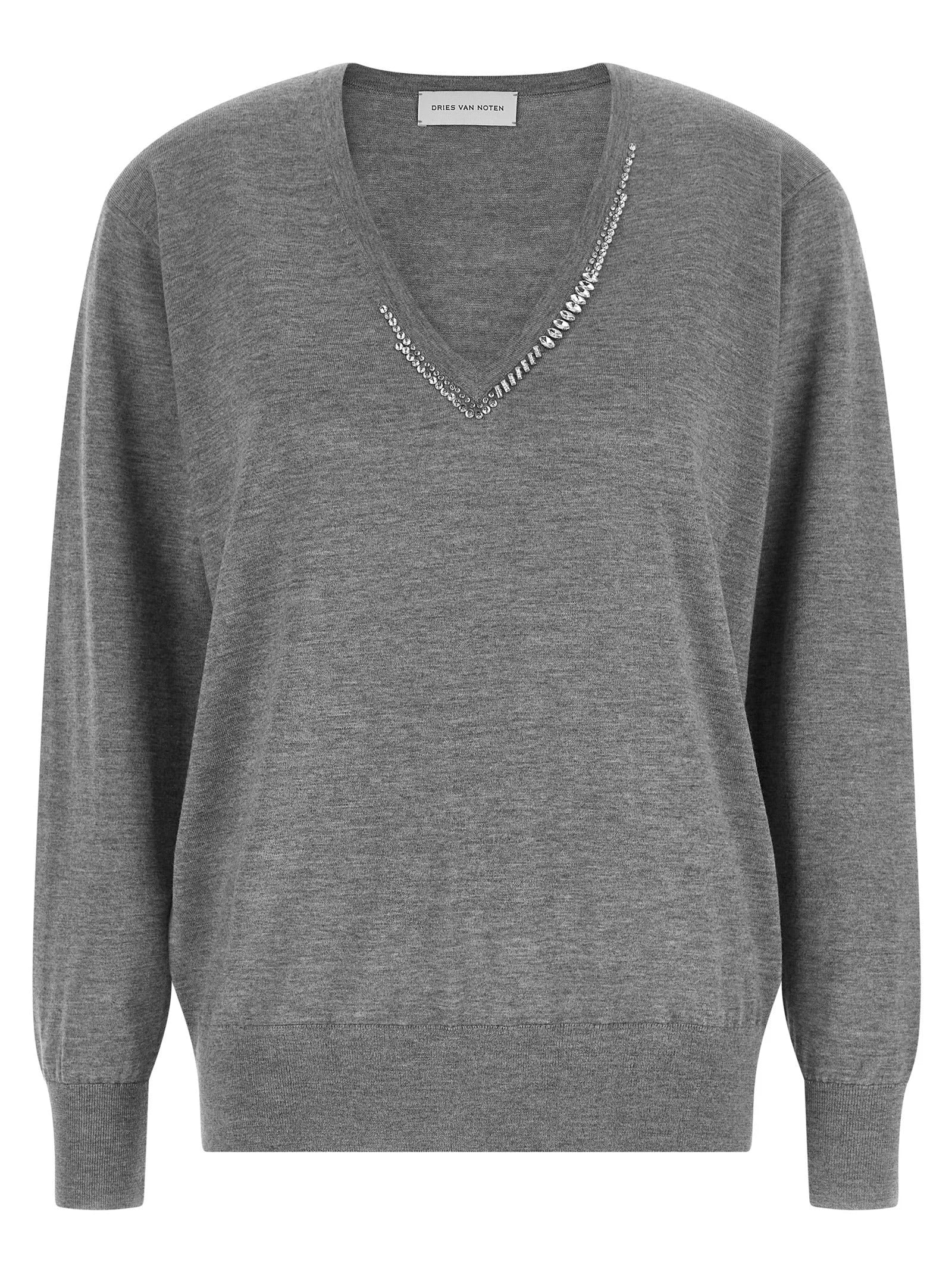 Dries Van Noten Gray Merino Wool Cardigan - XS