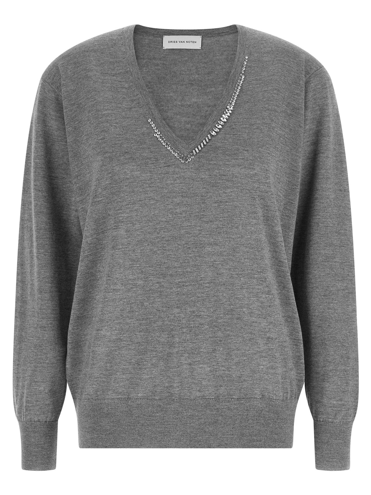 Dries Van Noten Gray Merino Wool Cardigan - XS