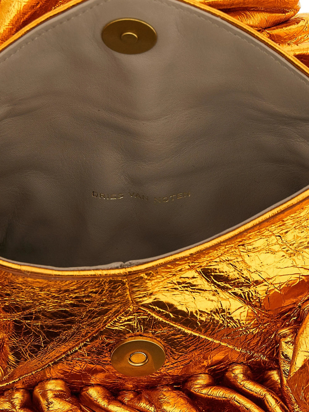 Dries Van Noten Orange Cowhide Clutch Bag