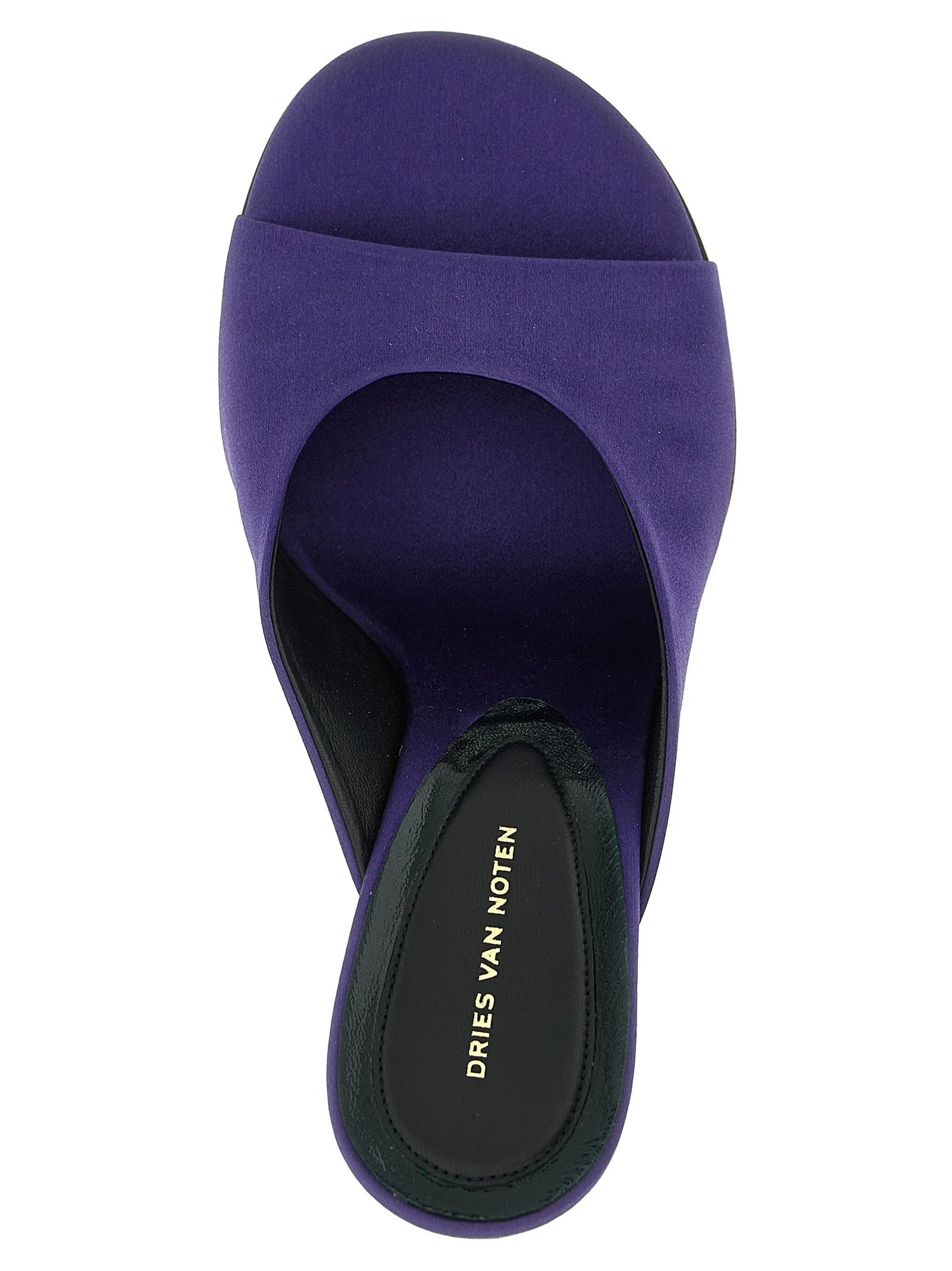 Dries Van Noten Purple Cotton Wedge Sandals