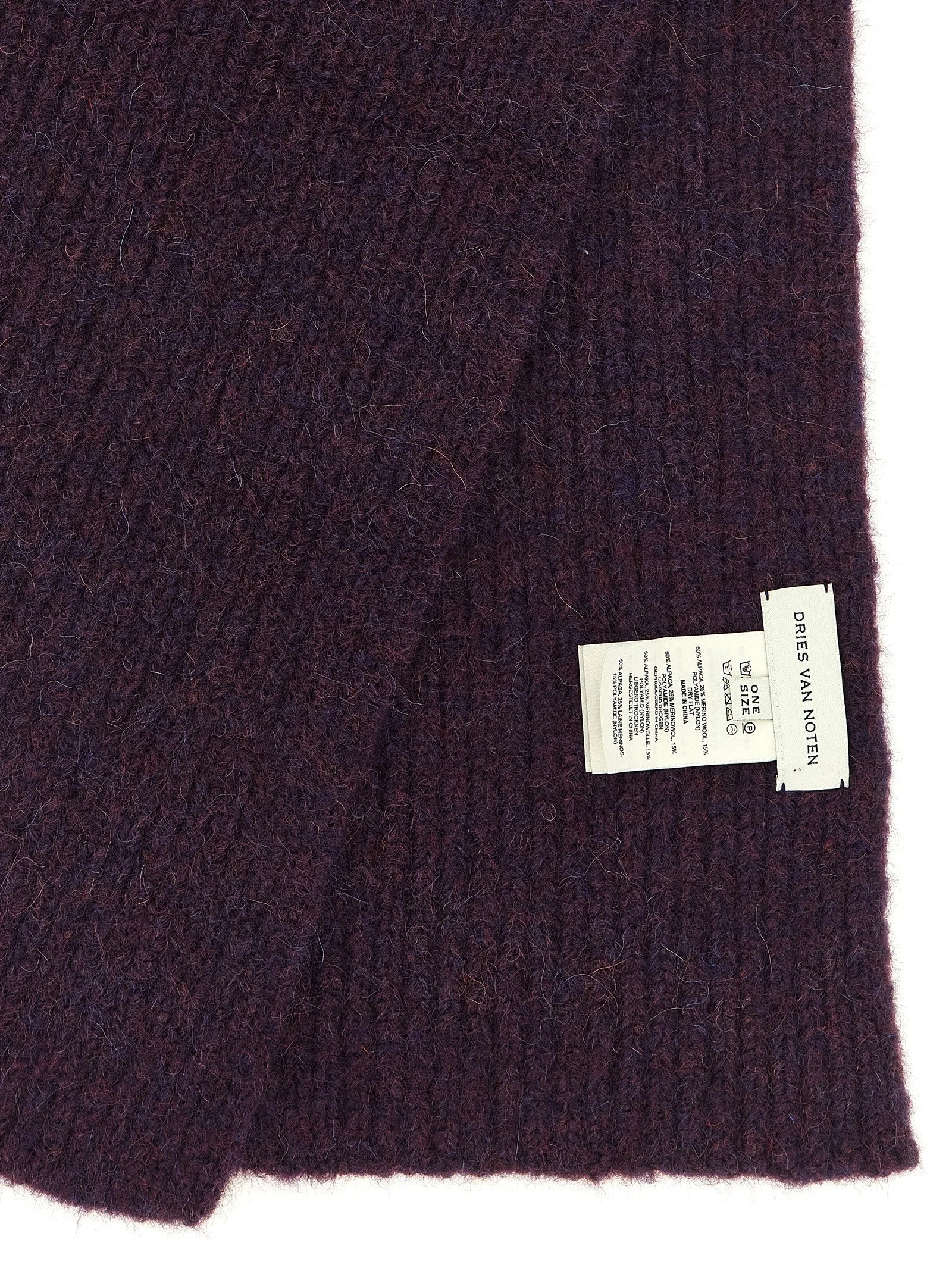 Dries Van Noten Purple Wool Foulard