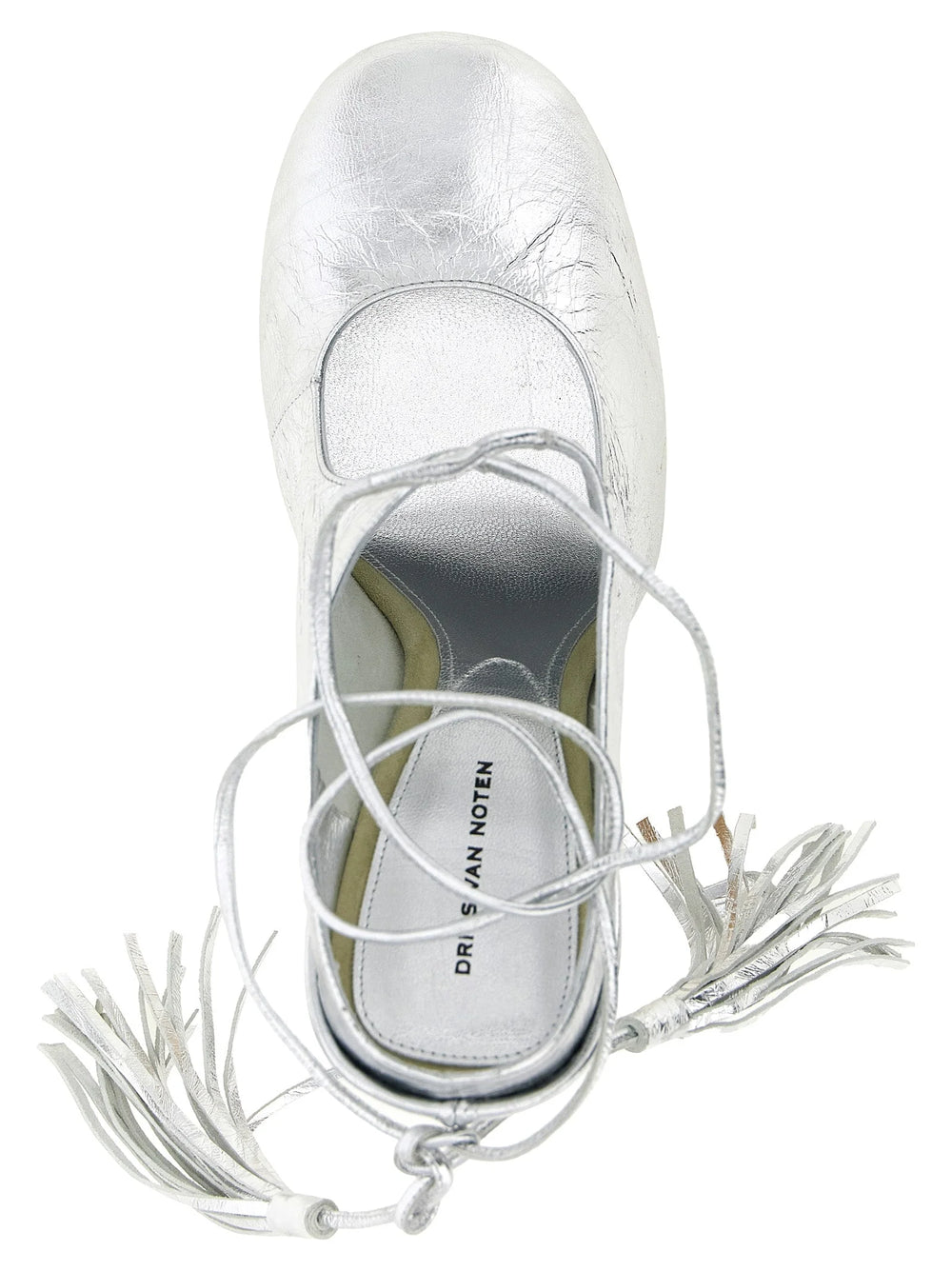 Dries Van Noten Silver Lamb Leather High Heel Pumps