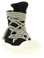 DRKSHDW Black Cotton High Top Sneakers