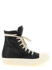 DRKSHDW Black Cotton High Top Sneakers