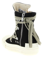 DRKSHDW Black Cotton High Top Sneakers