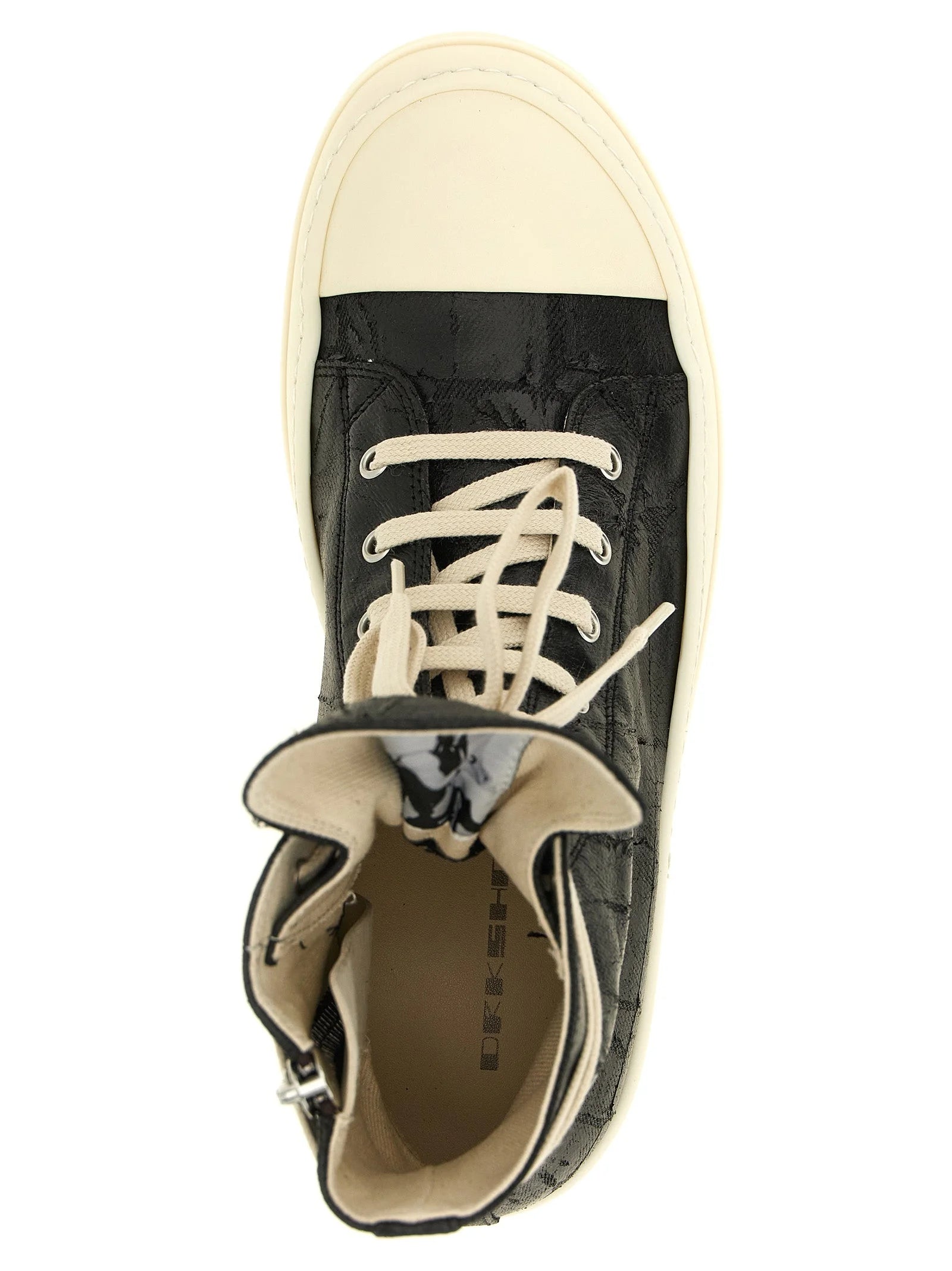 DRKSHDW Black Cotton High Top Sneakers