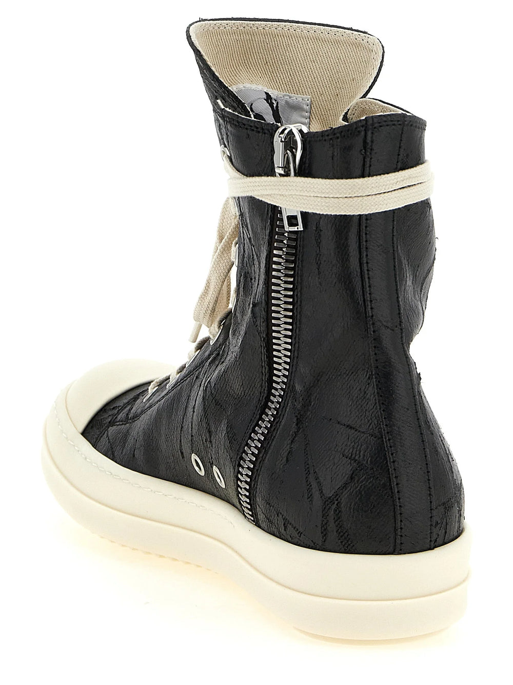 DRKSHDW Black Cotton High Top Sneakers