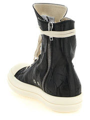 DRKSHDW Black Cotton High Top Sneakers