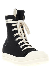 DRKSHDW Black Cotton High Top Sneakers