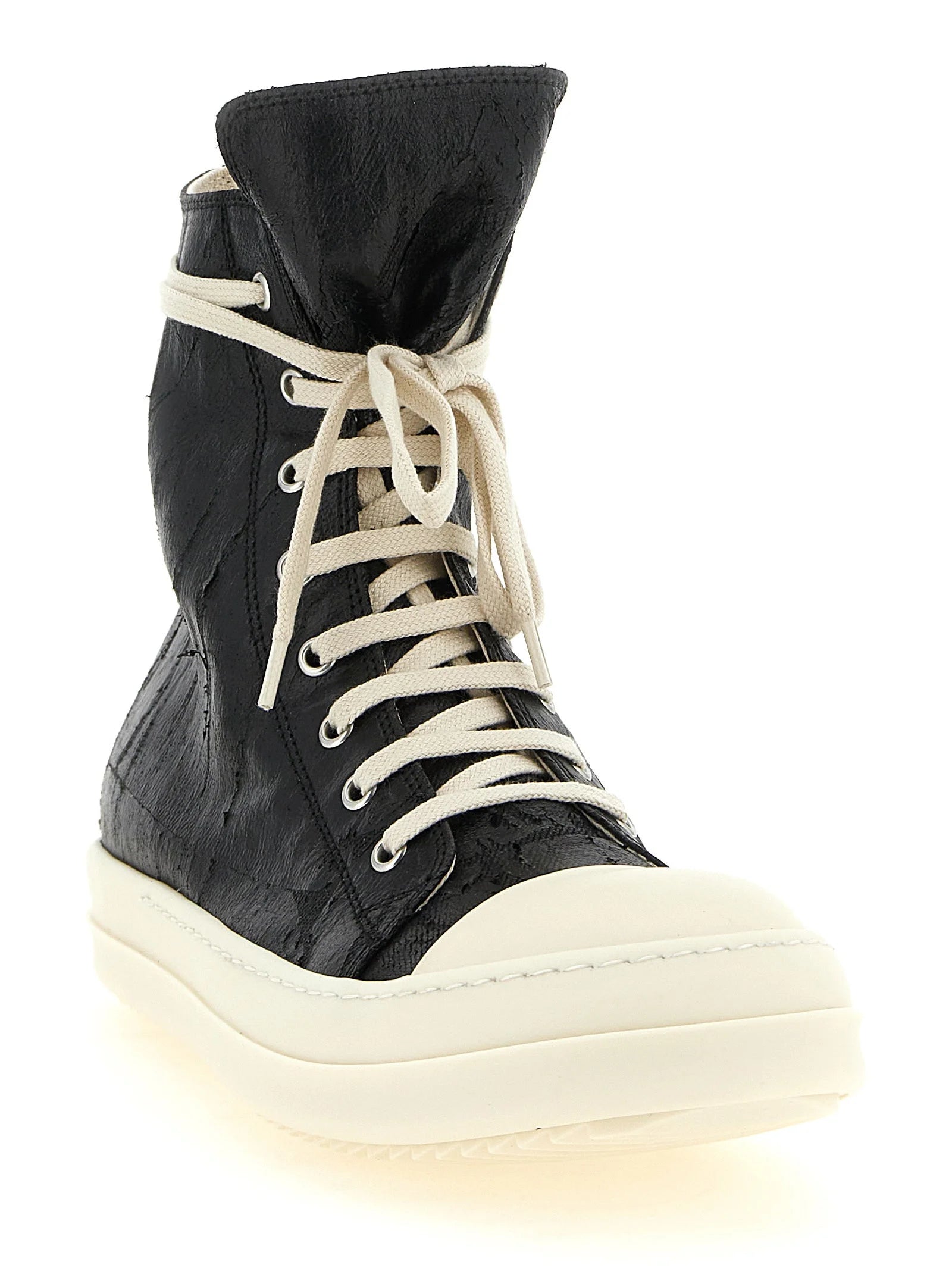 DRKSHDW Black Cotton High Top Sneakers