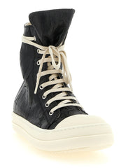 DRKSHDW Black Cotton High Top Sneakers