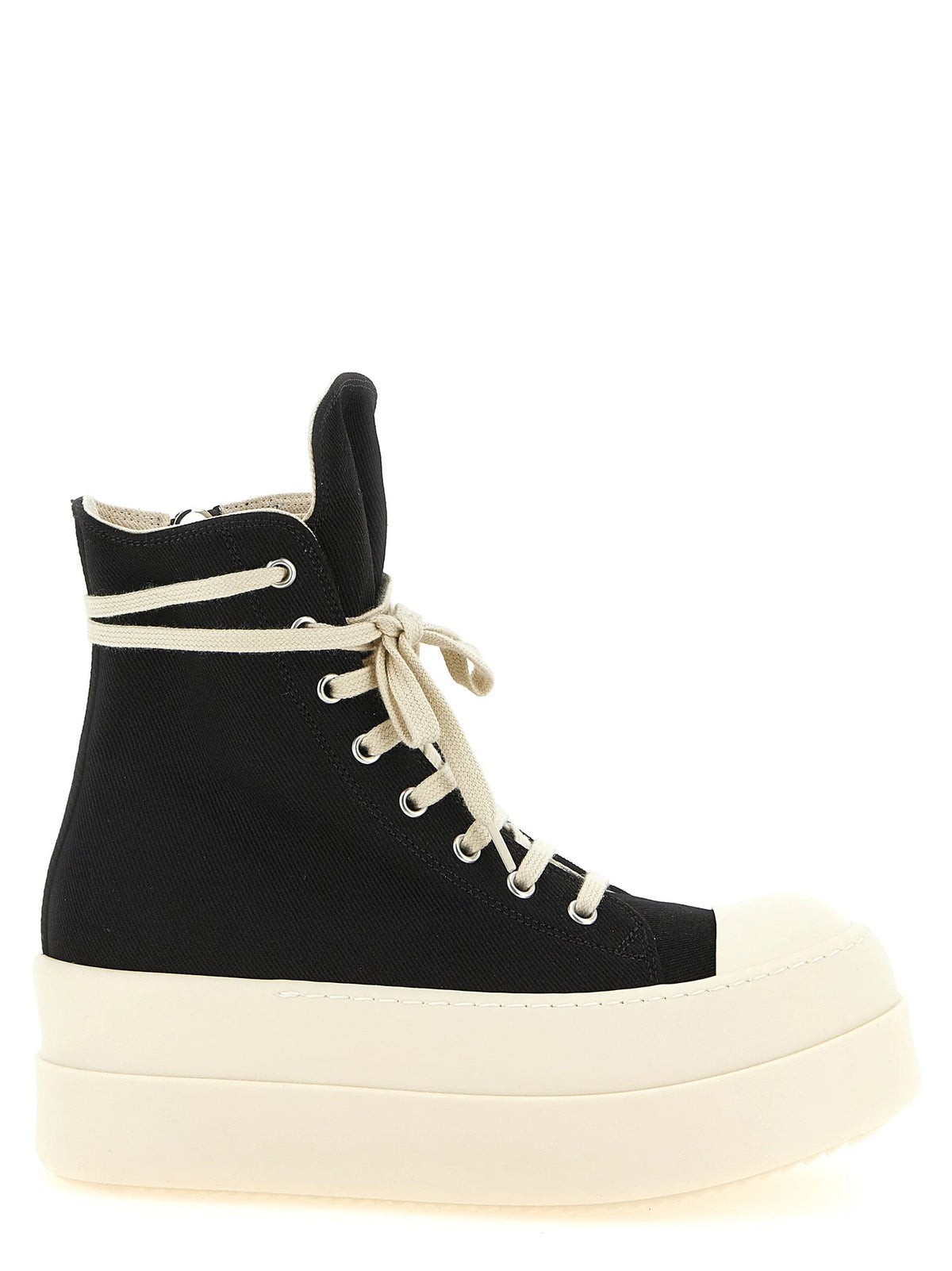 DRKSHDW Black Cotton Platform Sneakers
