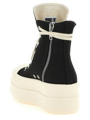 DRKSHDW Black Cotton Platform Sneakers