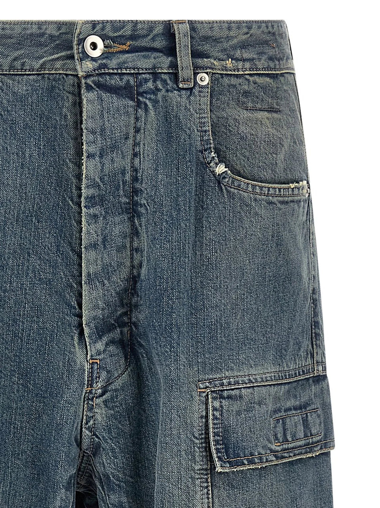 DRKSHDW Blue Cotton Cargo Pants