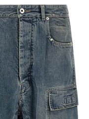 DRKSHDW Blue Cotton Cargo Pants