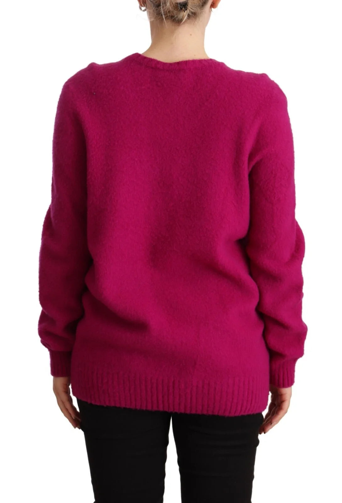 Drumohr Dark Pink Long Sleeves Round Neck Pullover Sweater - IT52 | XXL