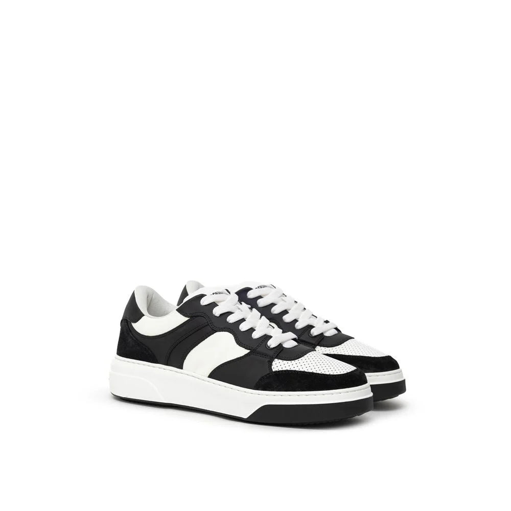 Dsquared² Black And White Leather Sneaker - Sneakers