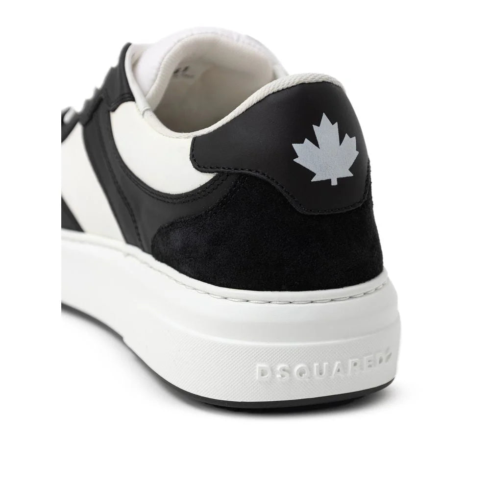 Dsquared² Black And White Leather Sneaker - Sneakers