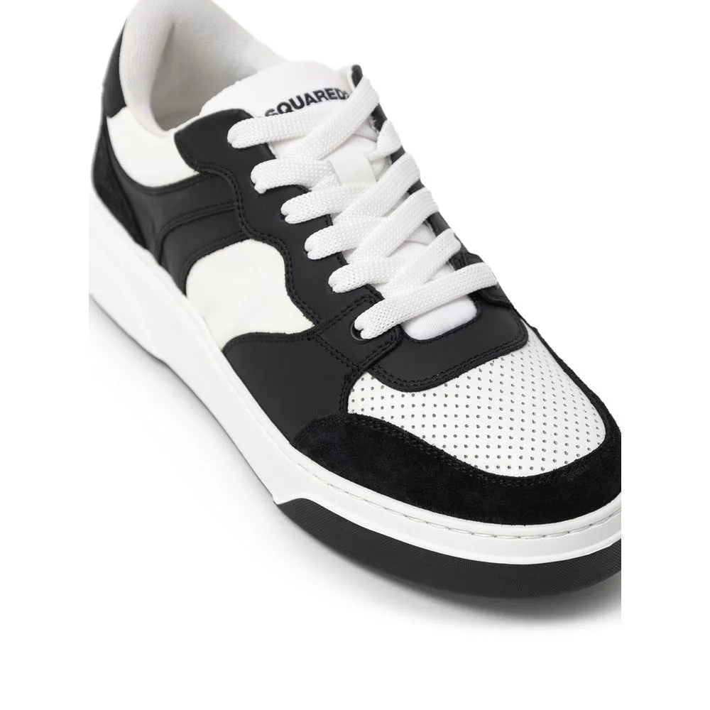 Dsquared² Black And White Leather Sneaker - Sneakers