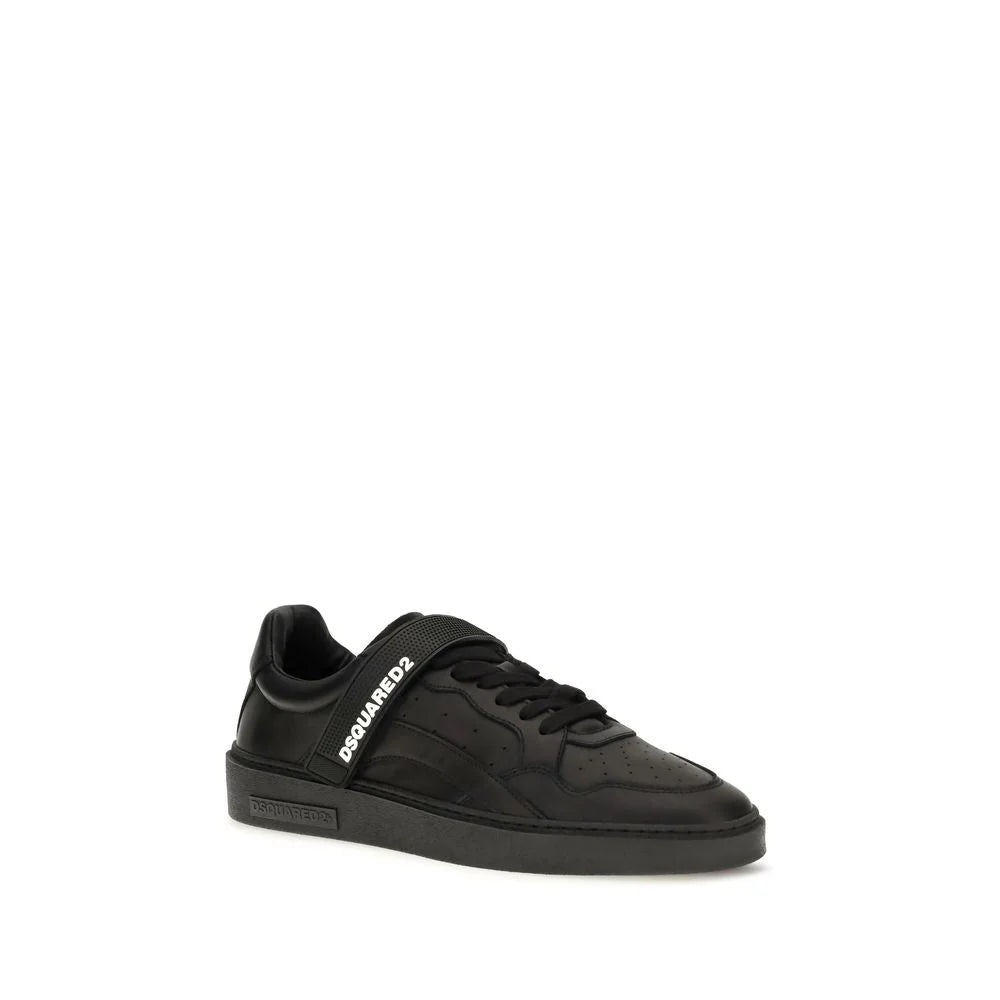 Dsquared² Black Calf Leather Bos Taurus Athletic Sneakers