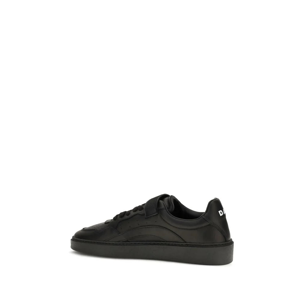 Dsquared² Black Calf Leather Bos Taurus Athletic Sneakers