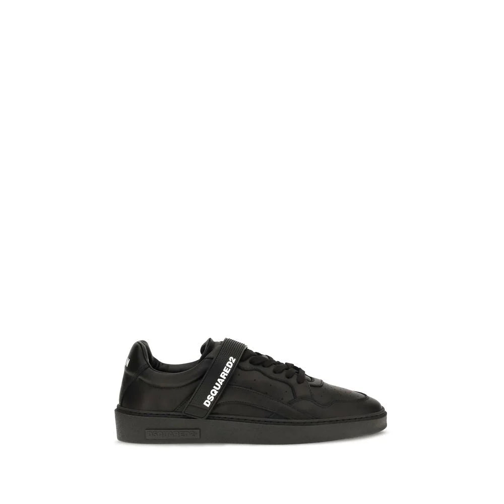 Dsquared² Black Calf Leather Bos Taurus Athletic Sneakers