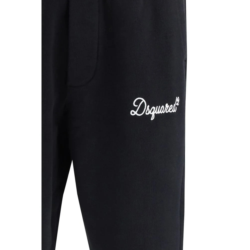Dsquared² Black Cotton Joggers (Workout Pants)