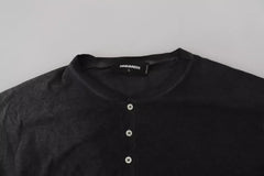Dsquared² Black Cotton Linen Long Sleeves Pullover Sweater - IT46 | S - Sweaters