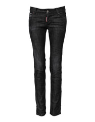 Dsquared² Black Cotton Low Waist Skinny Denim Jeans - IT38 | XS - Jeans