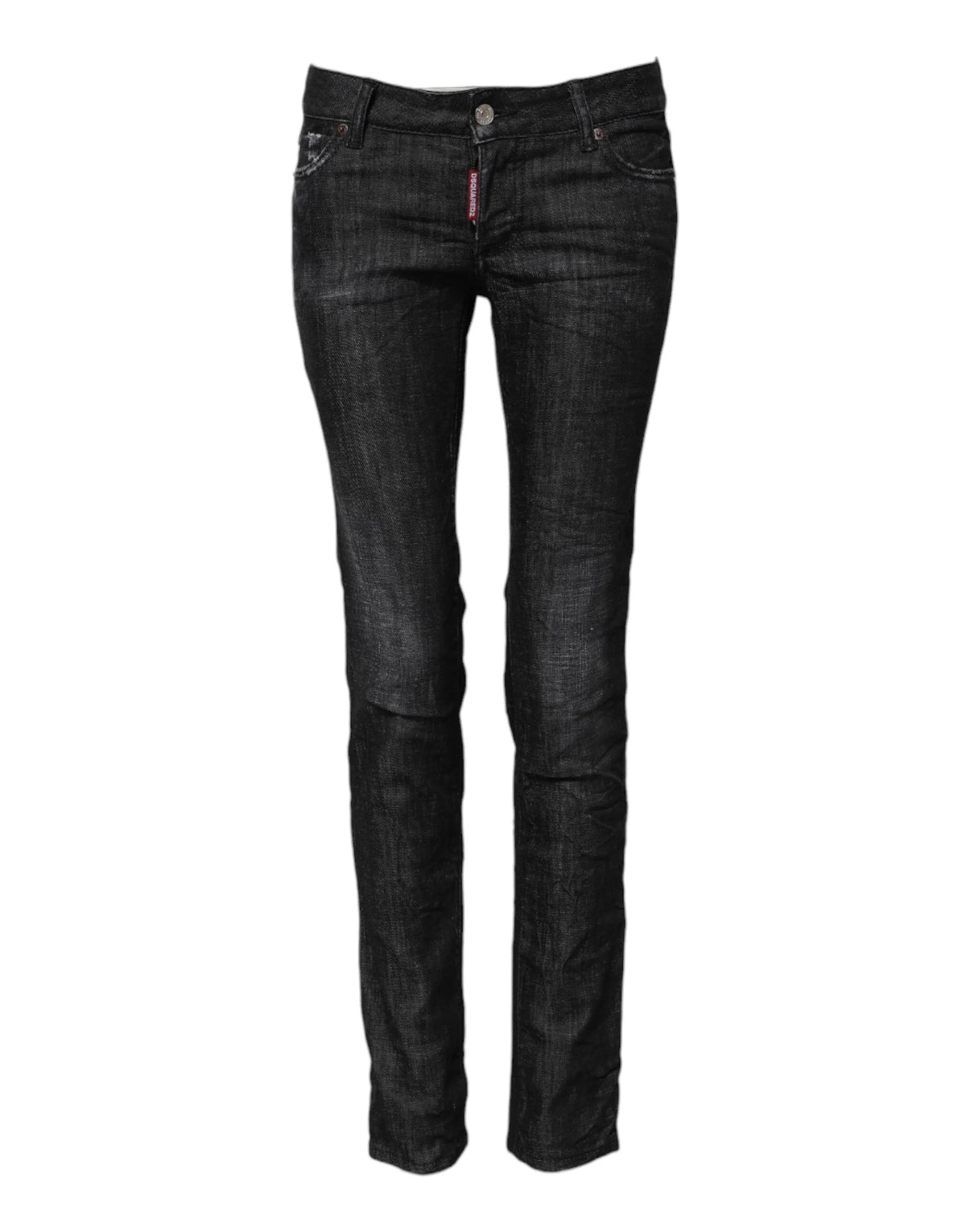 Dsquared² Black Cotton Low Waist Skinny Denim Jeans - IT38 | XS - Jeans