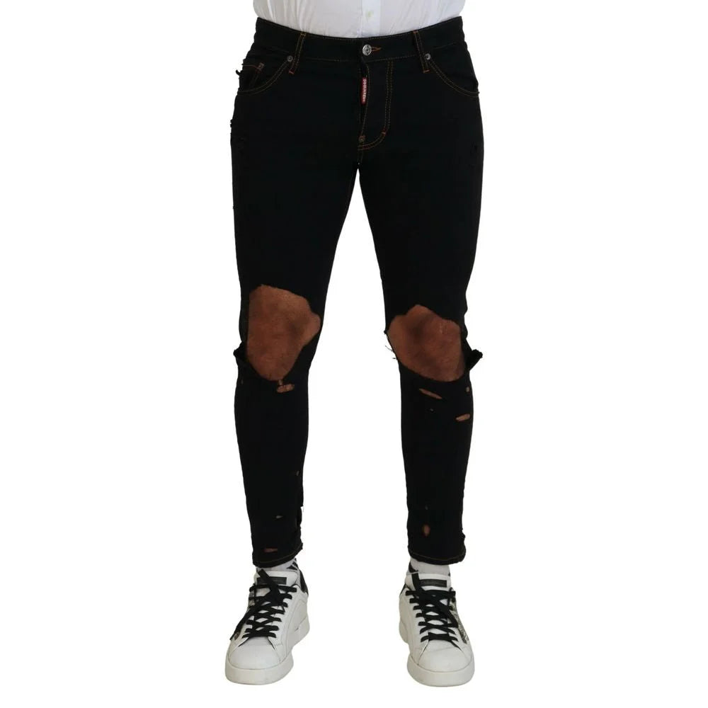 Dsquared² Black Cotton Skinny Pants - IT48 | M