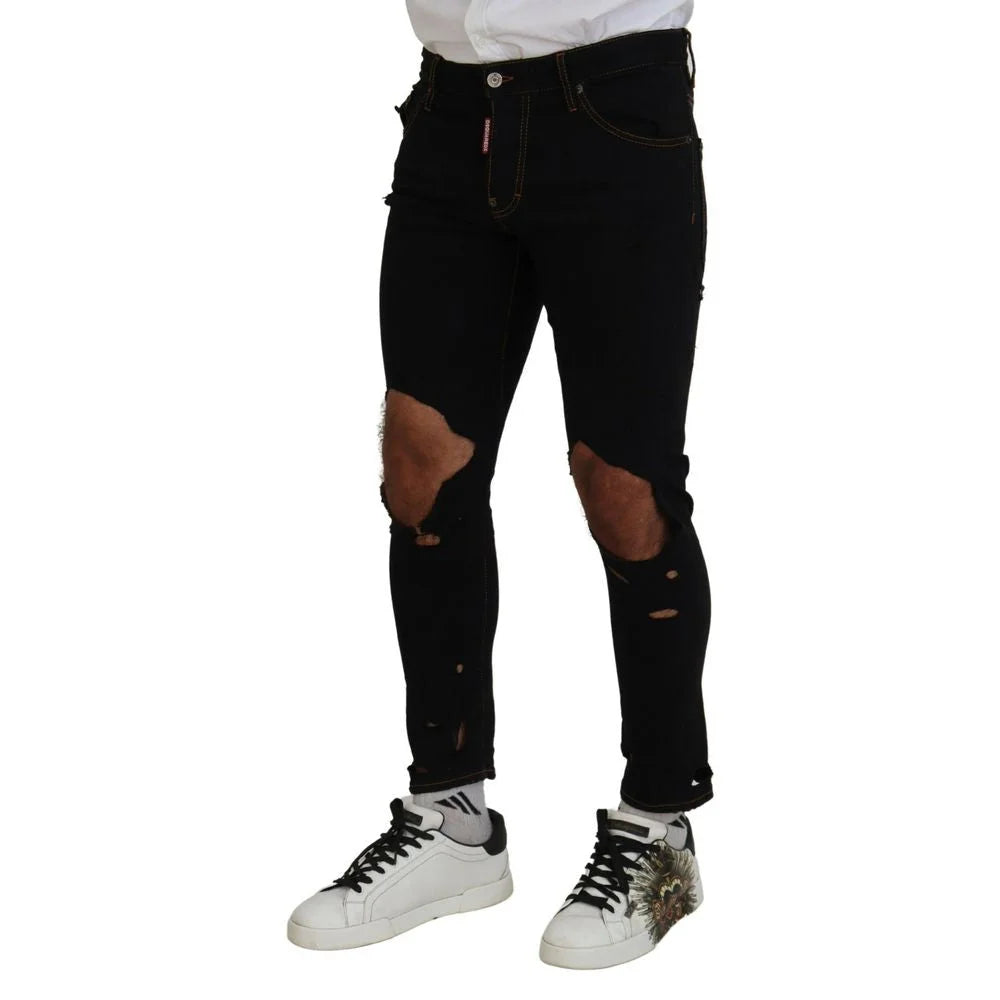 Dsquared² Black Cotton Skinny Pants - IT48 | M