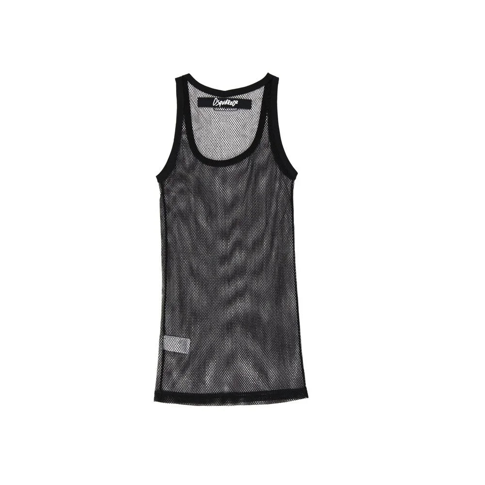 Dsquared² Black Cotton Tank Tops - 38