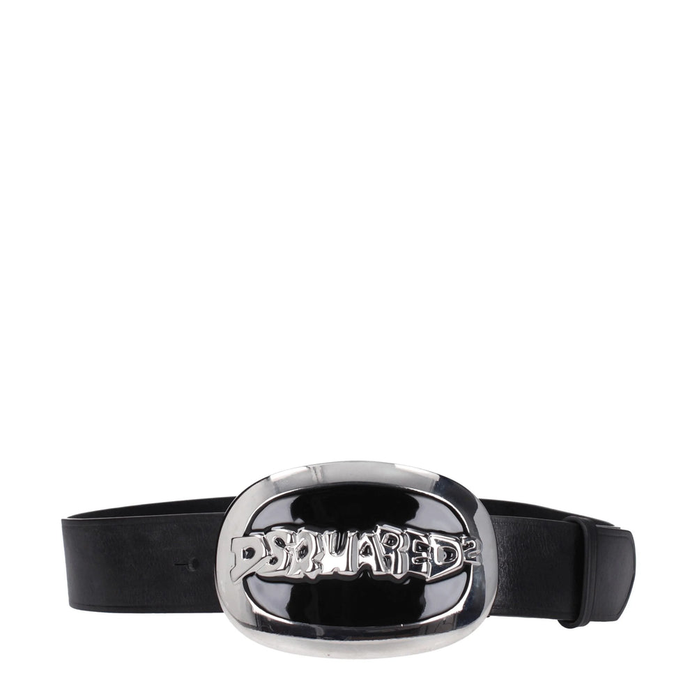 Černé kožené pásky Dsquared² - 85 cm / 34 palců
