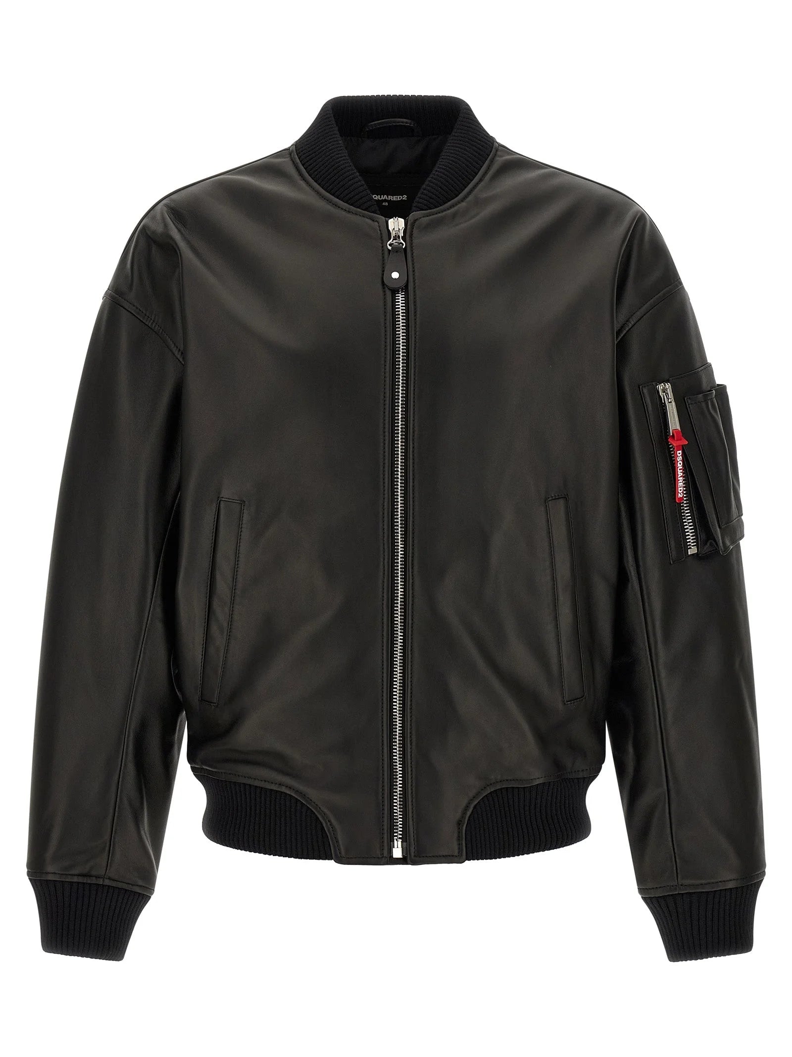 Dsquared² Black Leather Leather Jacket