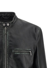 Dsquared² Black Leather Leather Jacket