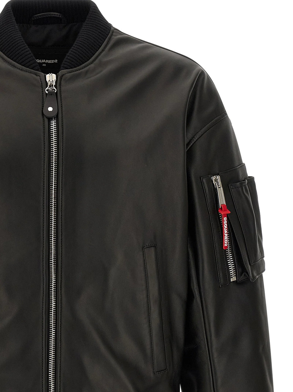 Dsquared² Black Leather Leather Jacket