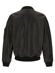 Dsquared² Black Leather Leather Jacket