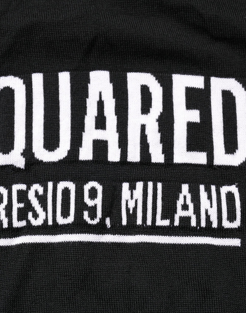 Dsquared² Czarny sweter z logo męski z dzianiny, dekolt okrągły - IT48 | M