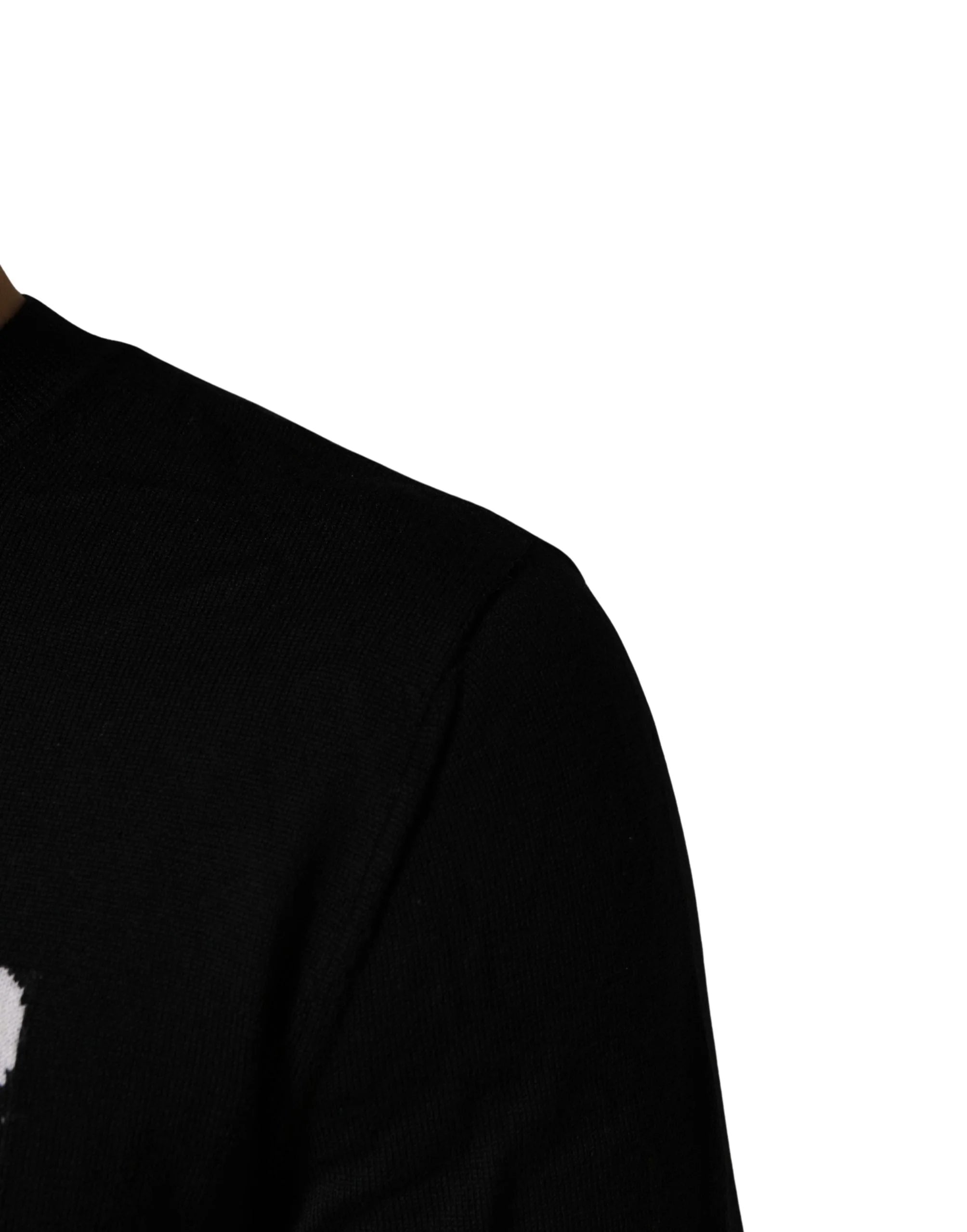 Dsquared² Czarny sweter z logo męski z dzianiny, dekolt okrągły - IT48 | M