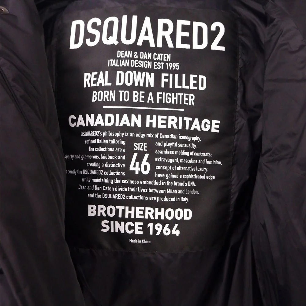 Dsquared² Black Nylon Men Down Jacket - Puffer Jackets