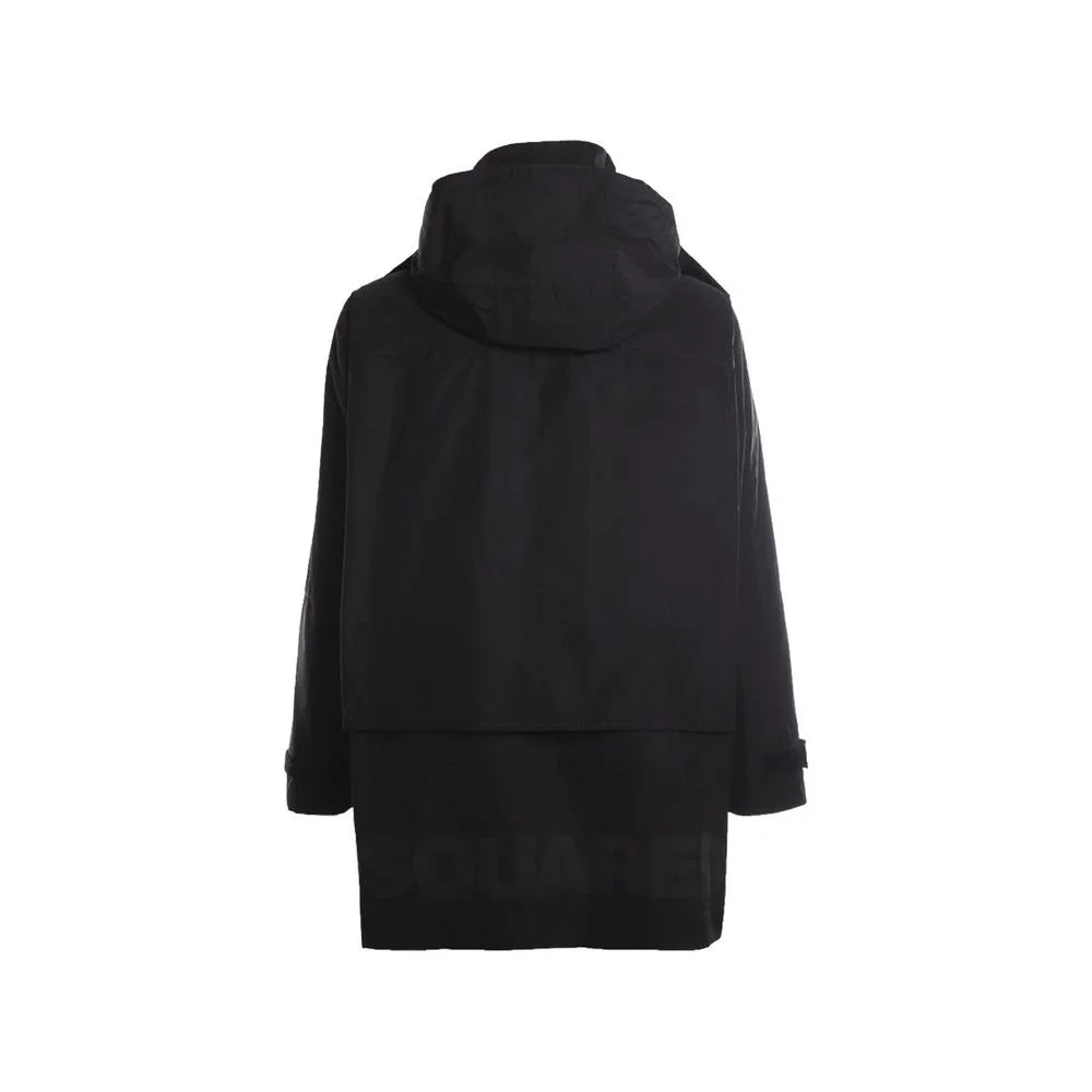 Dsquared² Black Nylon Rain Coat