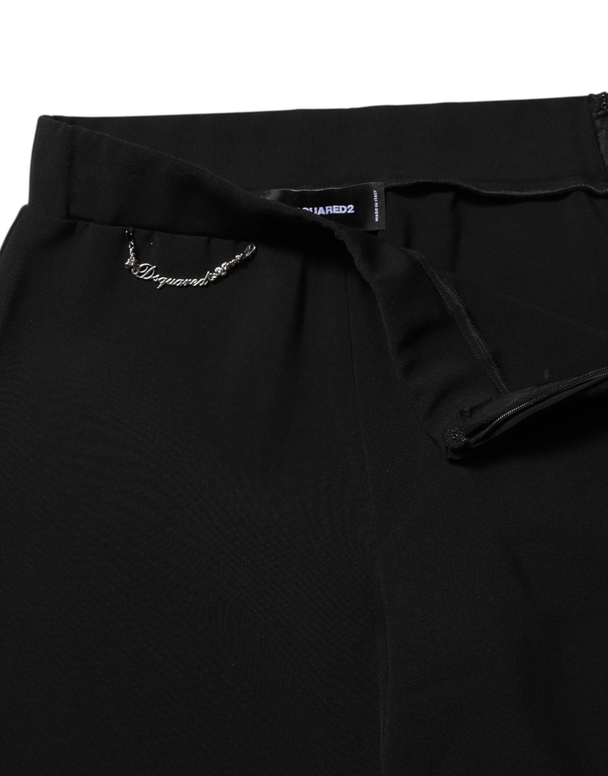 Dsquared² Black Polyester High Waisted Flared Pants - IT38 | XS - Trousers