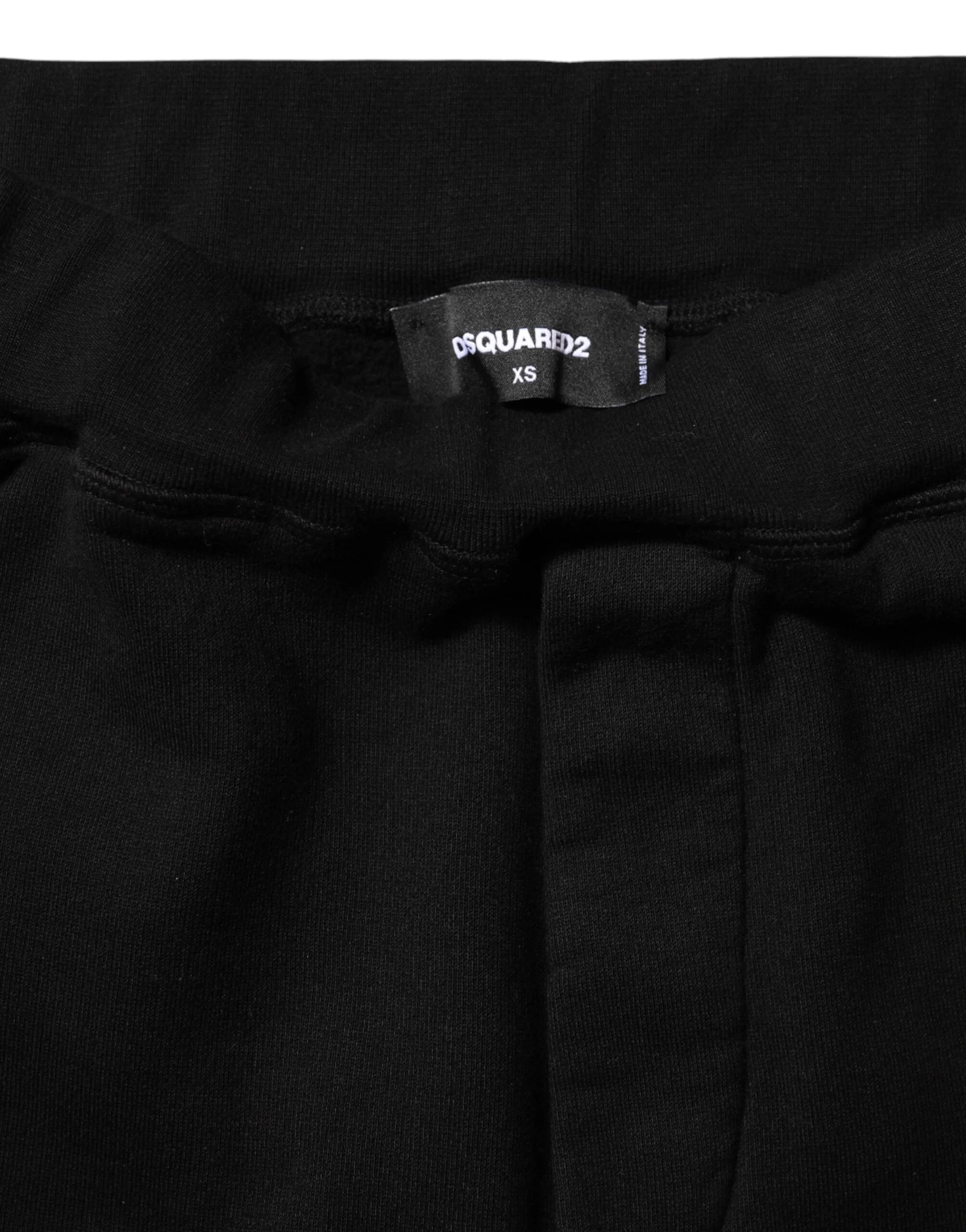 Dsquared² Black Red Cotton Straight Fit Jogger Pants - IT38 | XS - Joggers