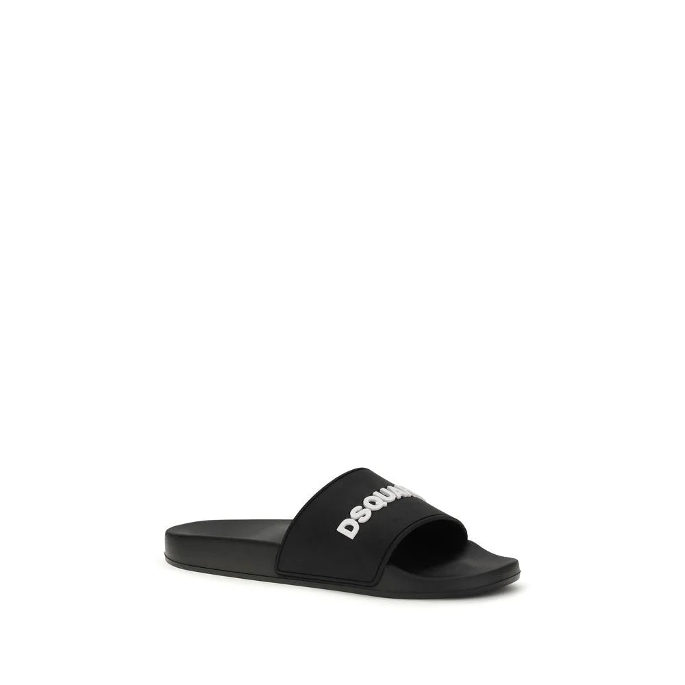 Dsquared² Black Rubber Sandals - EU40/US7