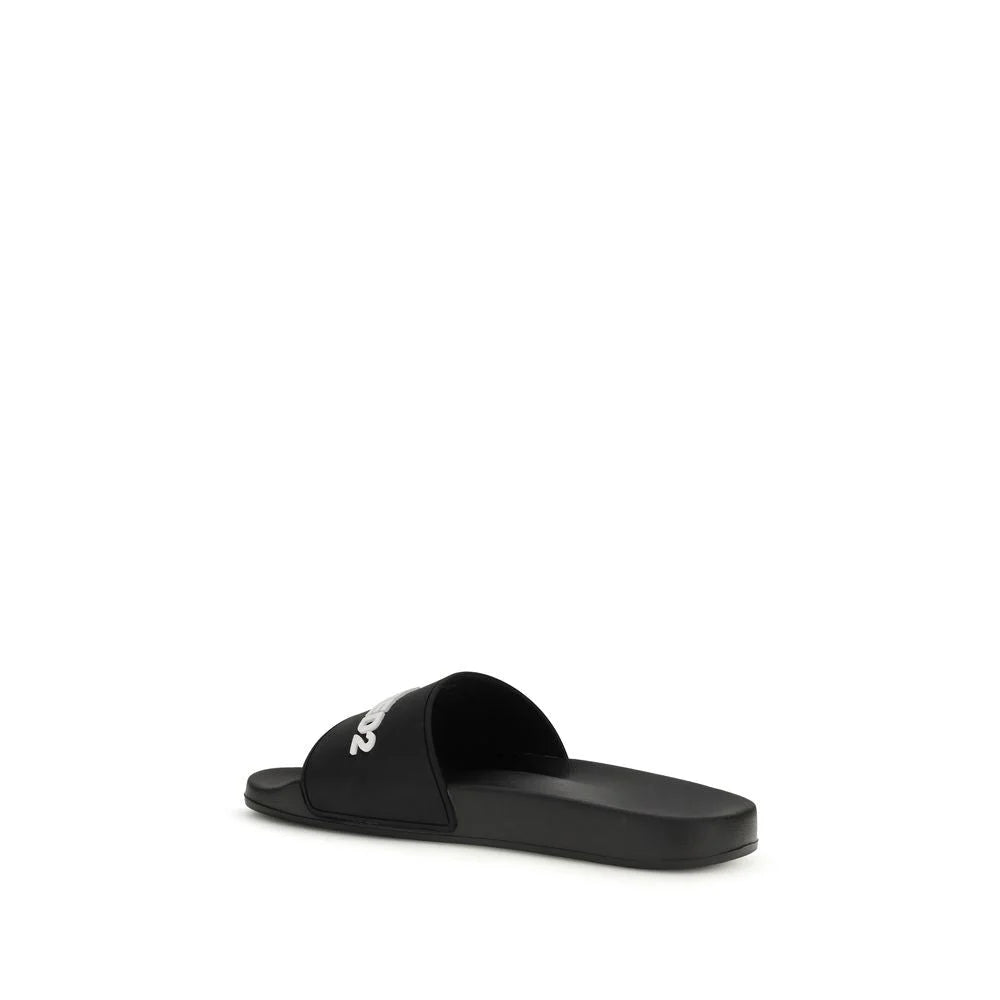 Dsquared² Black Rubber Sandals - EU40/US7