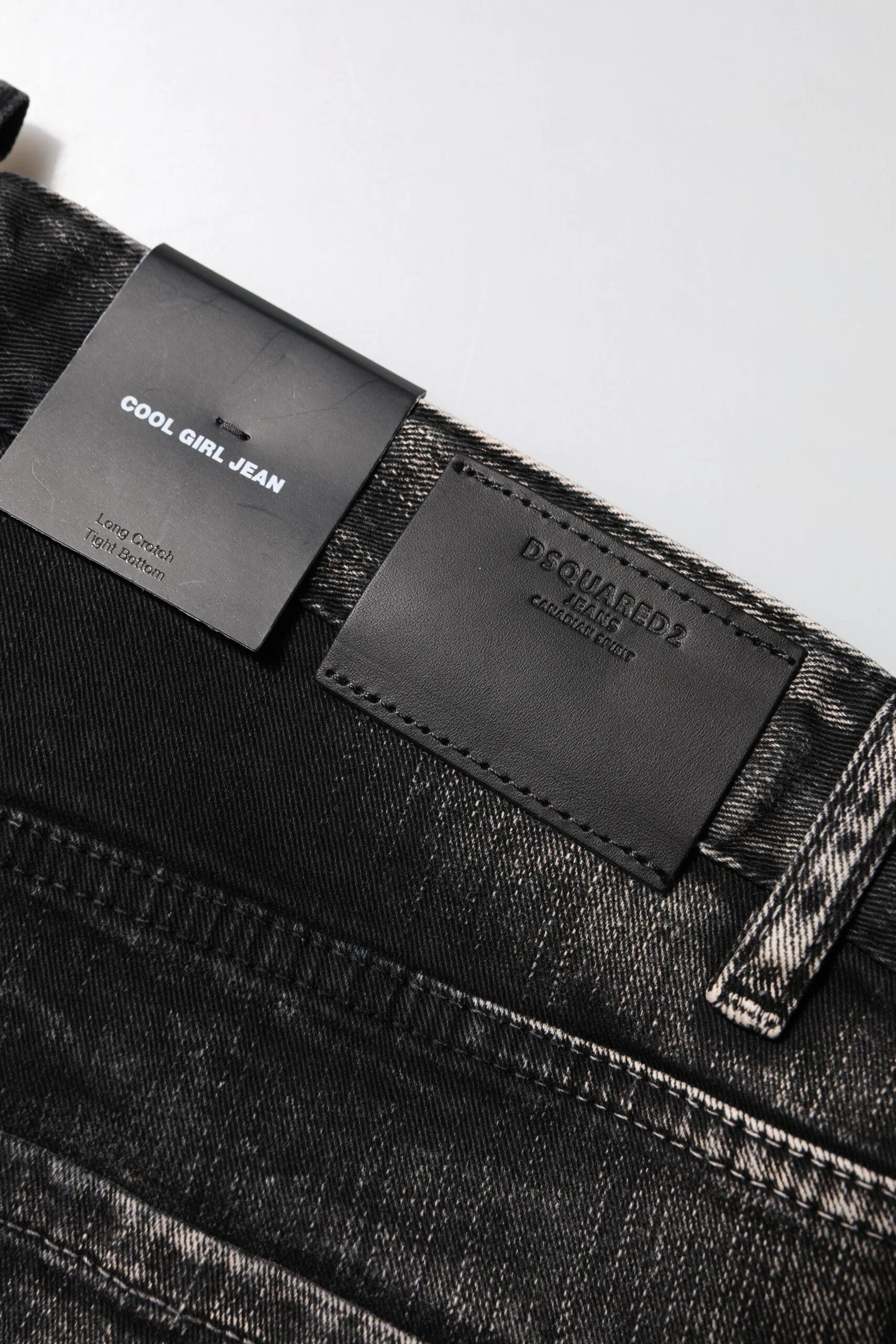 Dsquared² Black Washed Mid Waist Tapered Denim Jeans - IT38 | XS